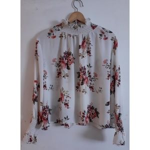 |Shinestar Ruffled Floral Cuff Blouse|🍂